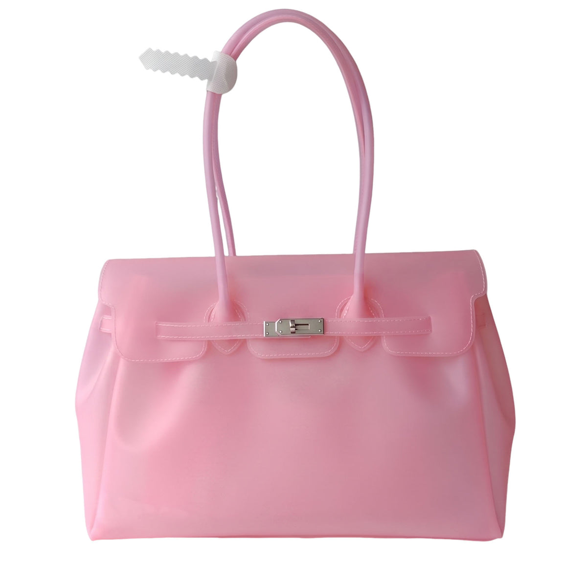 Jelly Tote Bag, Large Capacity TPU, Clear Bag for concert, Commuting, Beach-Pink