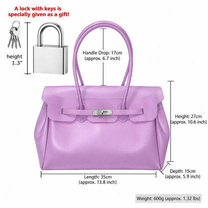 Jelly Tote Bag, Large Capacity TPU, Clear Bag for concert, Commuting, Beach-Pink Purple