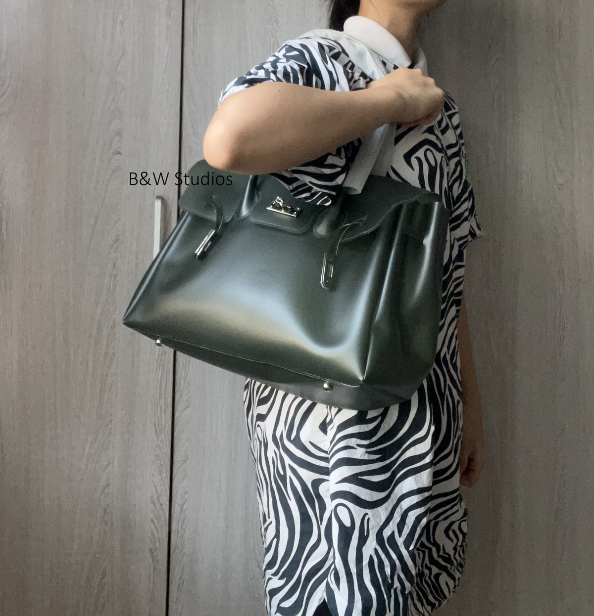 Jelly Tote Bag, Large Capacity TPU, Clear Bag for concert, Commuting, Beach-Dark Green