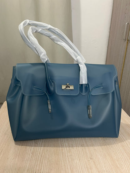 Jelly Tote Bag, Large Capacity TPU, Clear Bag for concert, Commuting, Beach-Haze Blue