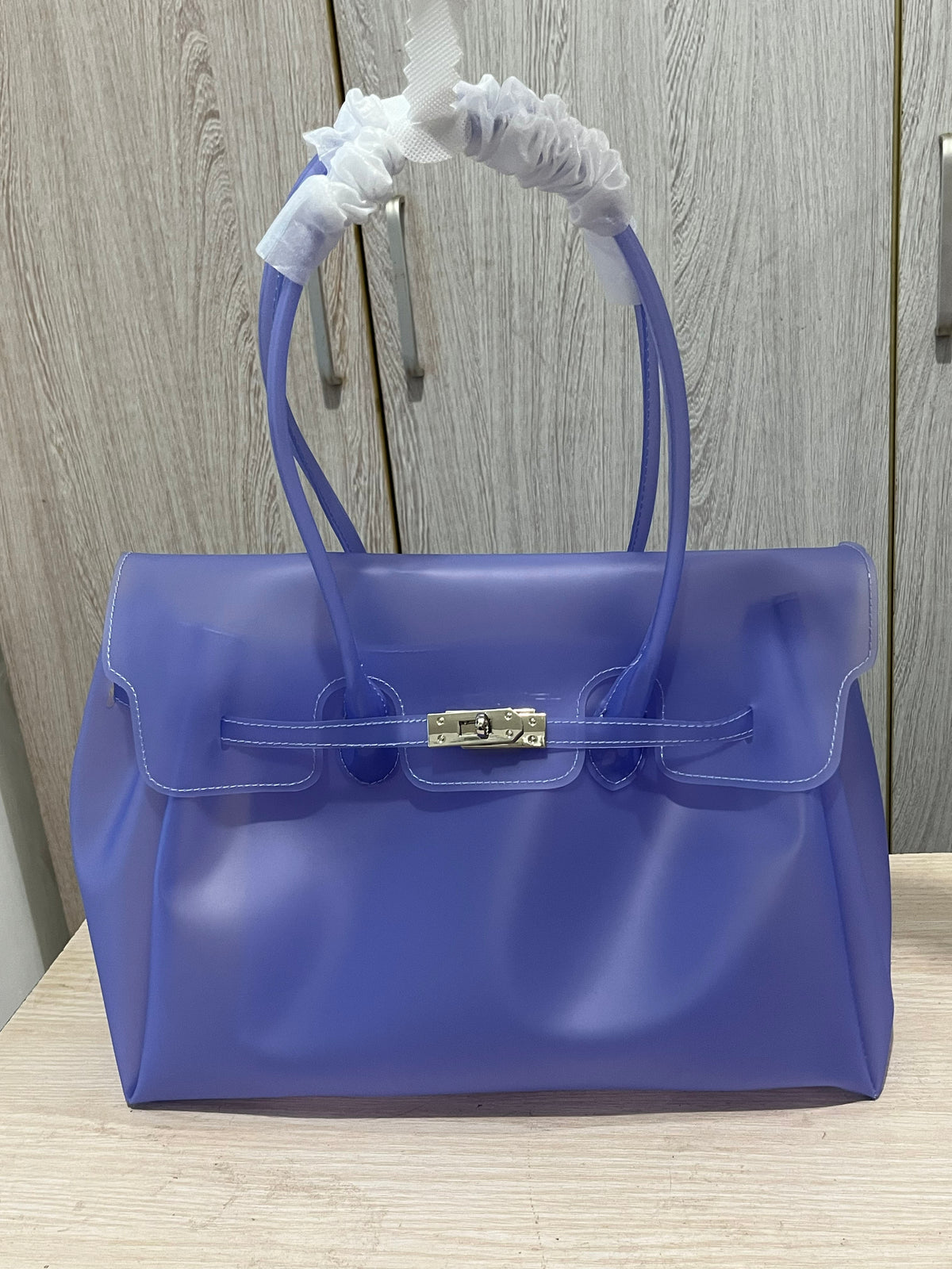 Jelly Tote Bag, Large Capacity TPU, Clear Bag for concert, Commuting, Beach-Deep Purple