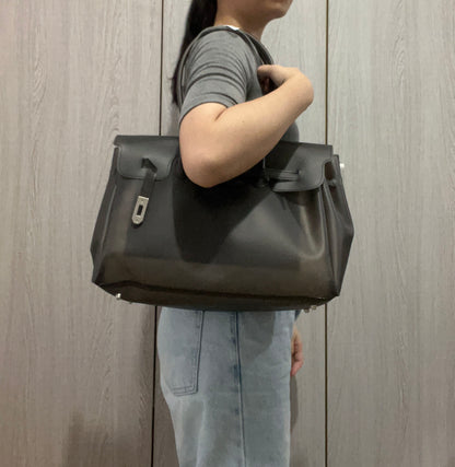 Jelly Tote Bag, Large Capacity TPU, Clear Bag for concert, Commuting, Beach-Black