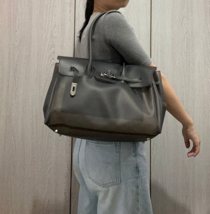 Jelly Tote Bag, Large Capacity TPU, Clear Bag for concert, Commuting, Beach-Black