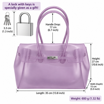 Jelly Tote Bag, Large Capacity TPU, Clear Bag for concert, Commuting, Beach-Night Purple