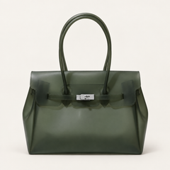 Jelly Tote Bag, Large Capacity TPU, Clear Bag for concert, Commuting, Beach-Dark Green