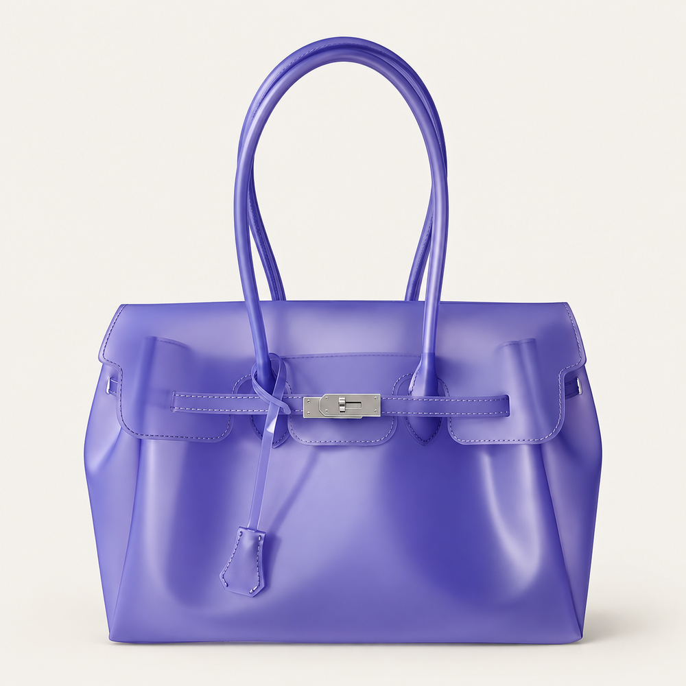 Jelly Tote Bag, Large Capacity TPU, Clear Bag for concert, Commuting, Beach-Deep Purple