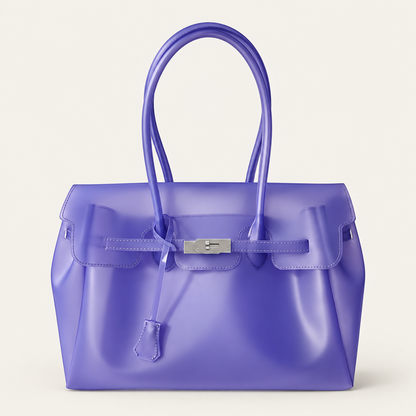 Jelly Tote Bag, Large Capacity TPU, Clear Bag for concert, Commuting, Beach-Deep Purple