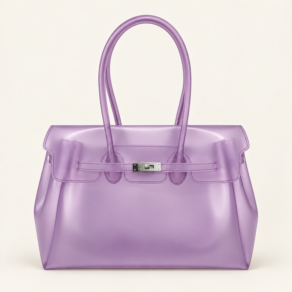 Jelly Tote Bag, Large Capacity TPU, Clear Bag for concert, Commuting, Beach-Night Purple
