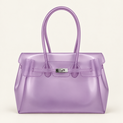 Jelly Tote Bag, Large Capacity TPU, Clear Bag for concert, Commuting, Beach-Night Purple
